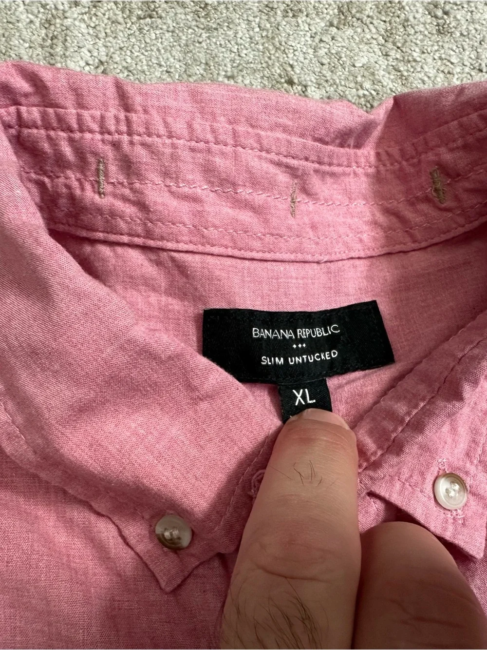 Banana Republic Pink Short-Sleeve Button-Down Shirt